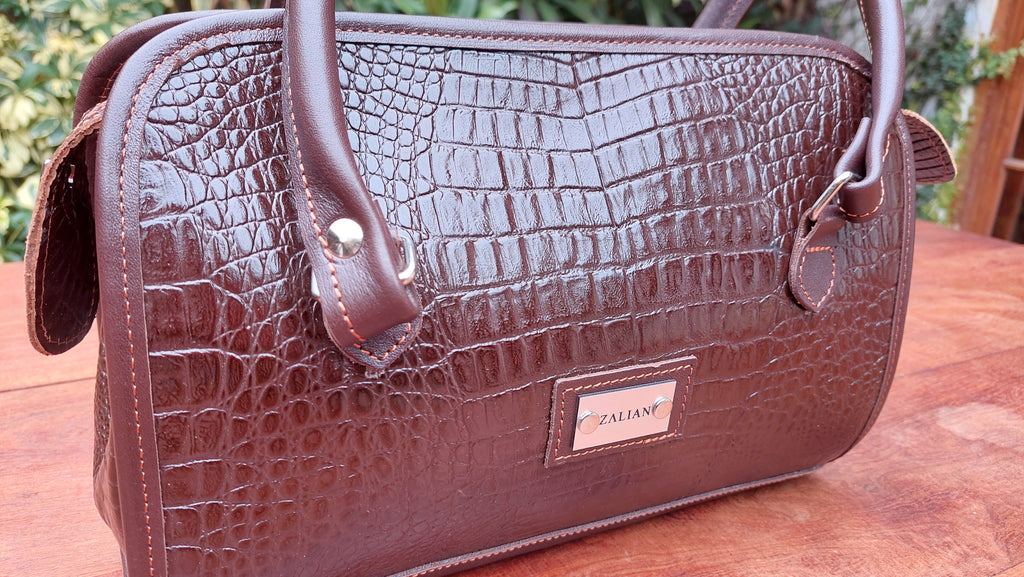 Cartera de Cuero Vacuno Alazani - Chocolate