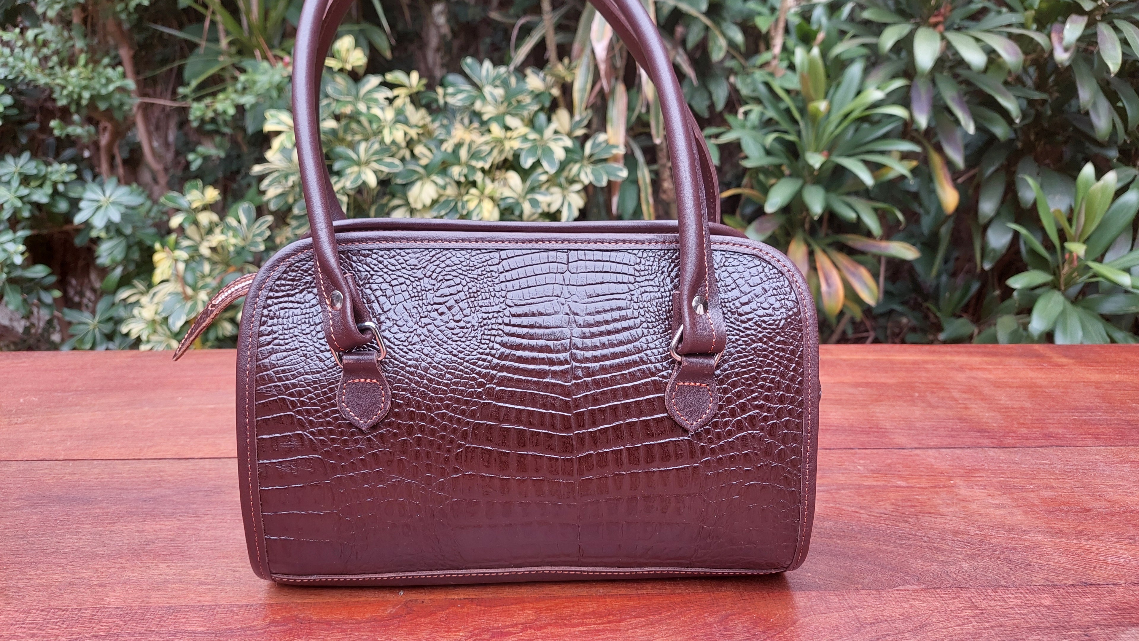 Cartera de Cuero Vacuno Alazani - Chocolate