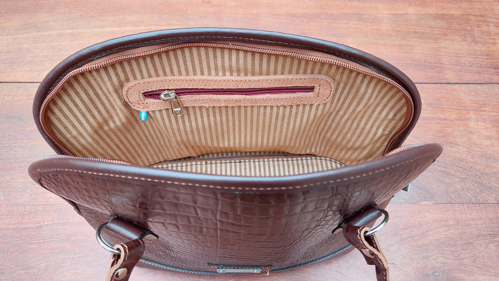 Cartera de Cuero Vacuno Mestia - Chocolate