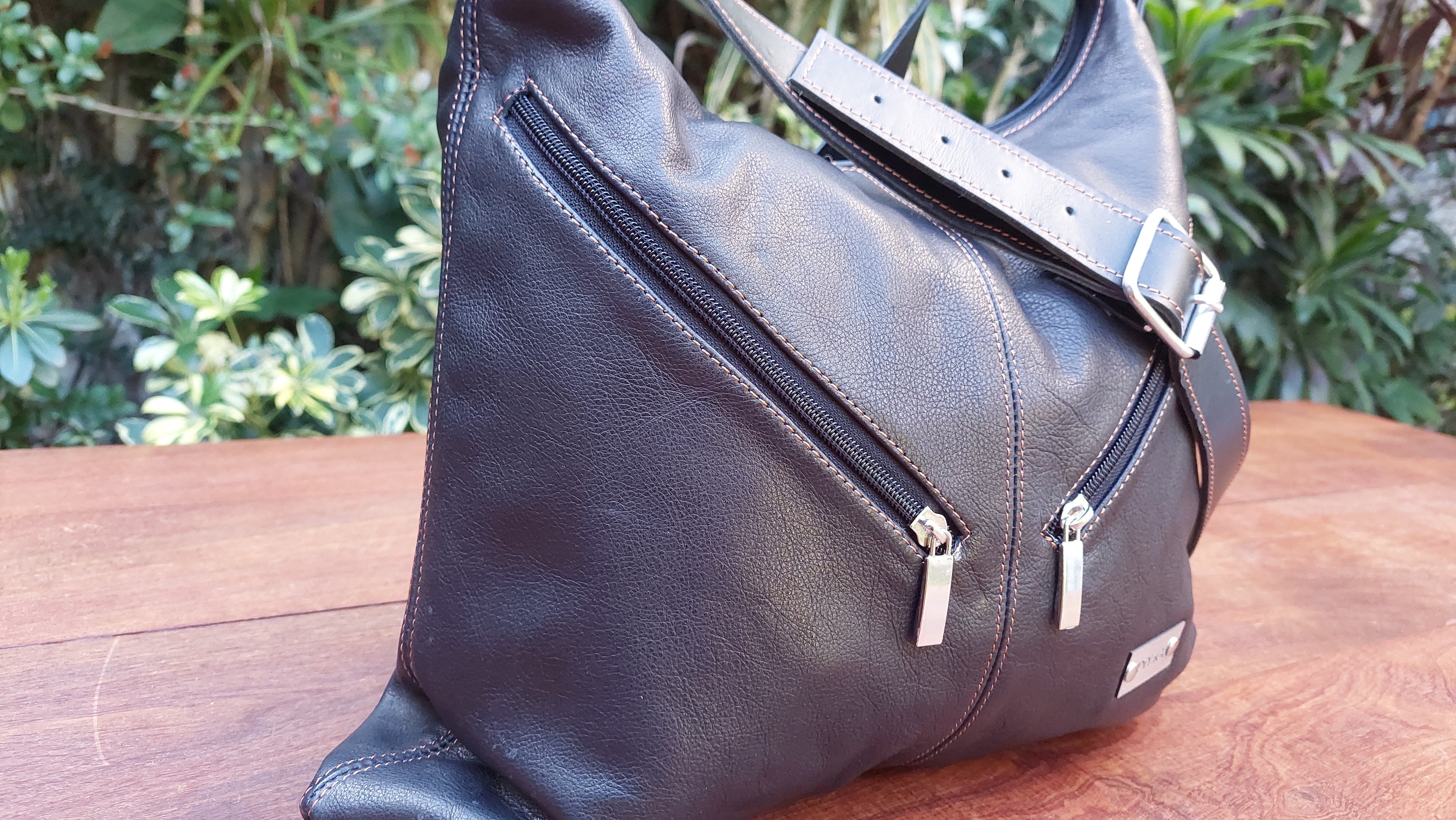 Cartera de Cuero Vacuno Tafí - Negro