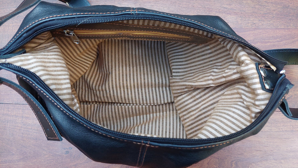 Cartera de Cuero Vacuno Tafí - Negro
