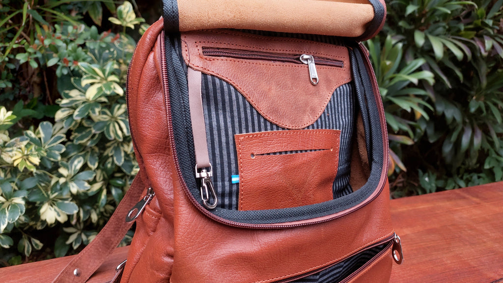 Mochila de Cuero Vacuno Chañar - Suela