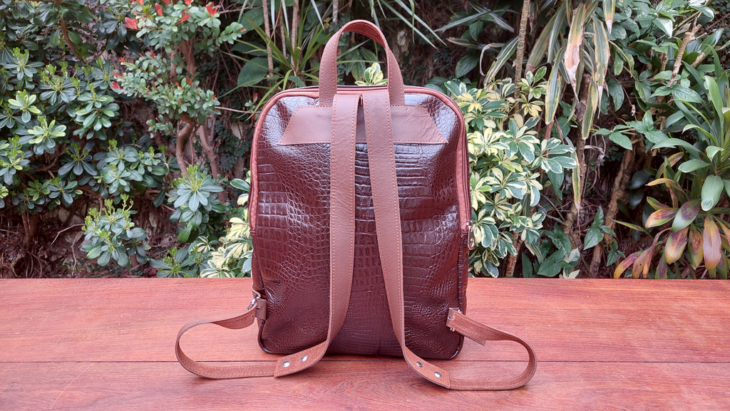 Mochila de Cuero Vacuno Chañar - Chocolate