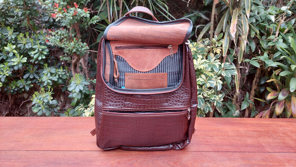 Mochila de Cuero Vacuno Chañar - Chocolate