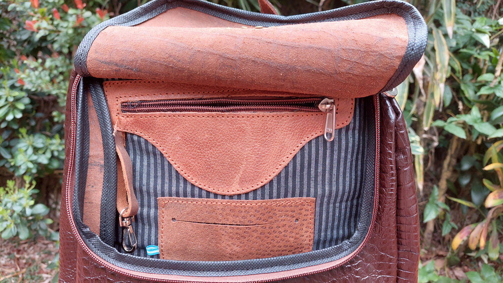 Mochila de Cuero Vacuno Chañar - Chocolate