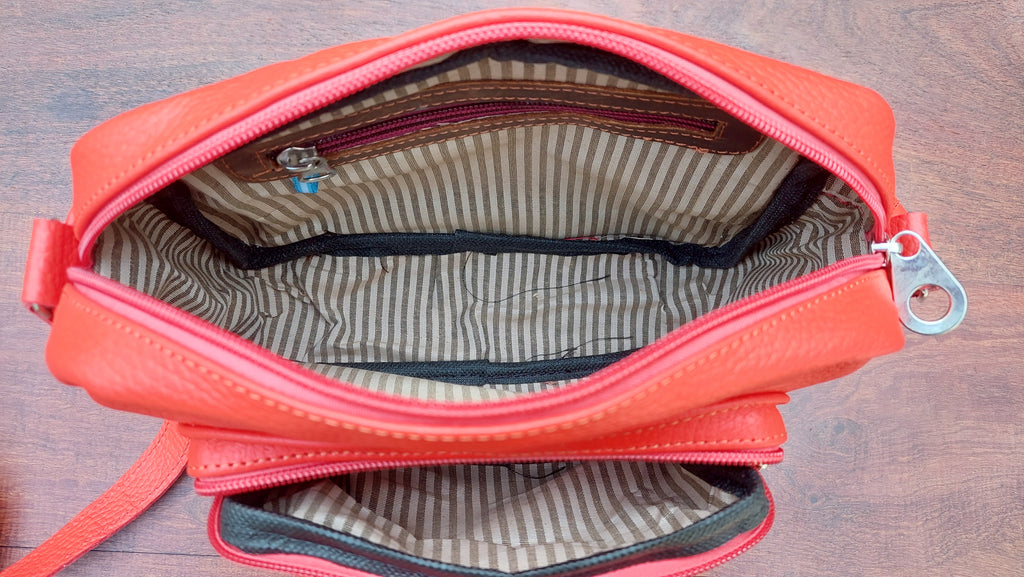 Bandolera de Cuero Vacuno Iguazú - Rojo