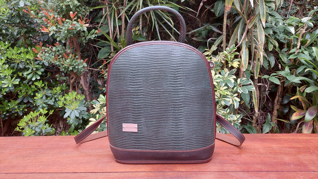 Mochila de Cuero Vacuno Caldén - Verde