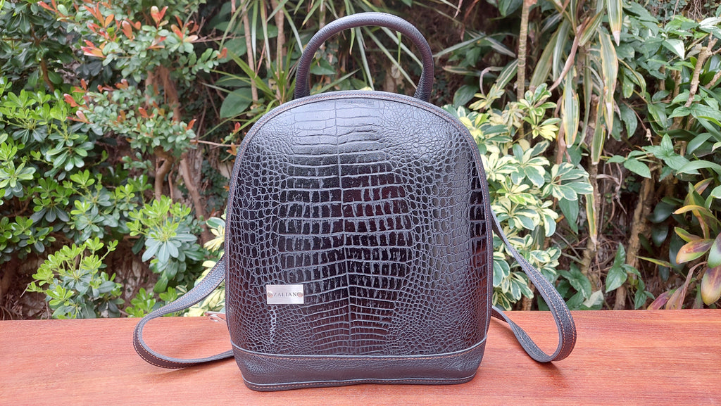 Mochila de Cuero Vacuno Caldén - Negro
