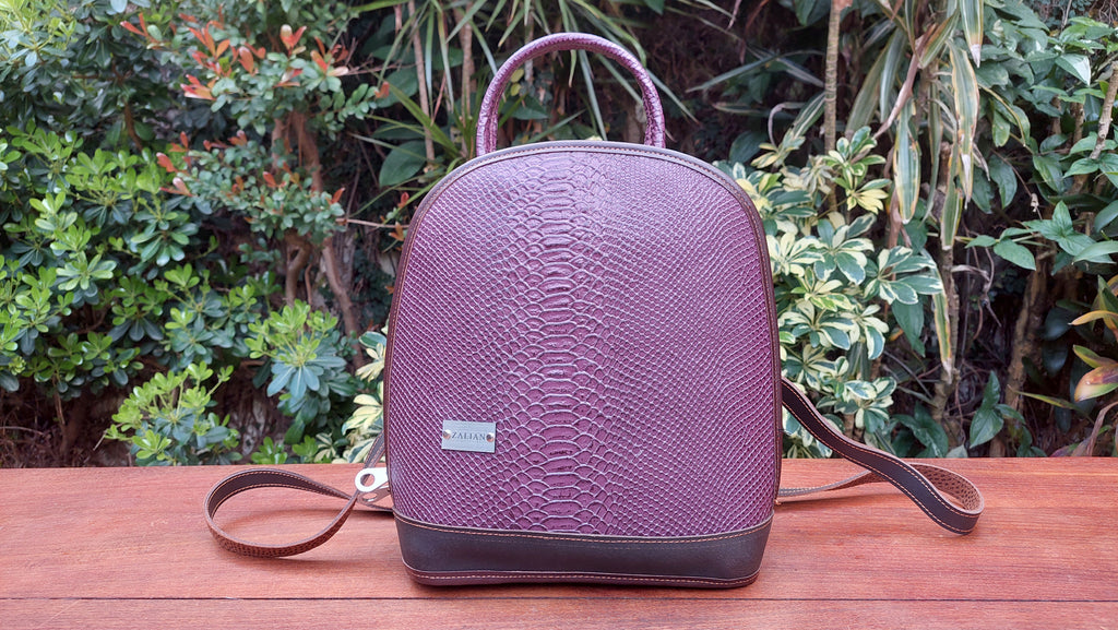 Mochila de Cuero Vacuno Caldén - Uva