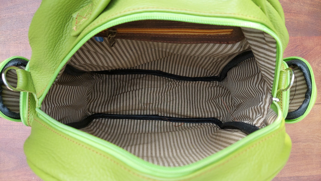 Mochila de Cuero Vacuno Monserrat - Verde Manzana
