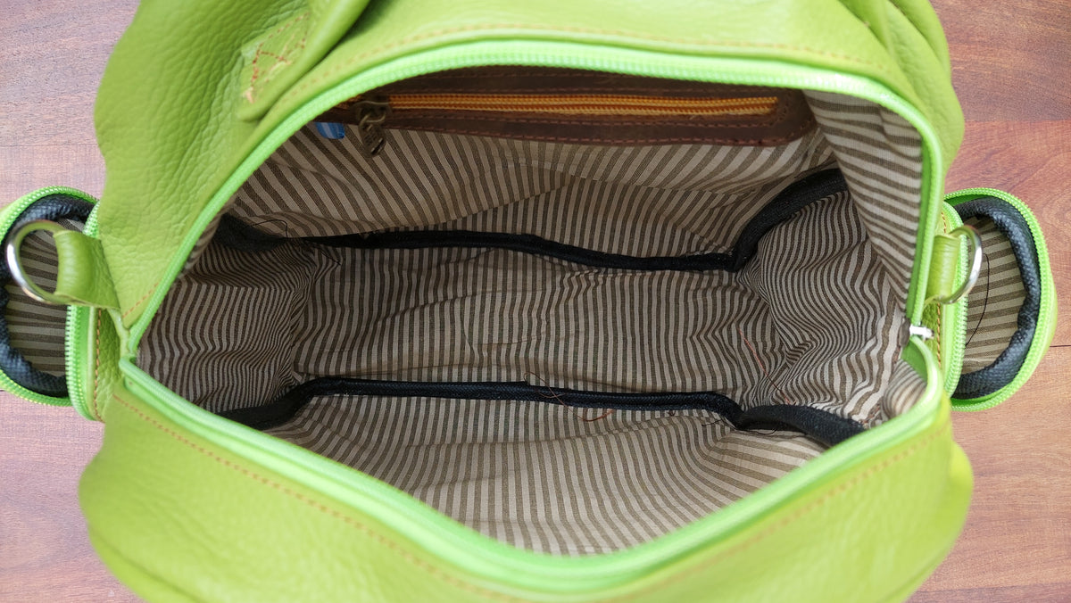 Mochila de Cuero Vacuno Monserrat - Verde Manzana