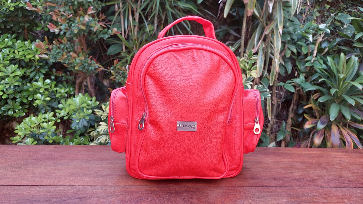 Mochila de Cuero Vacuno Monserrat - Rojo