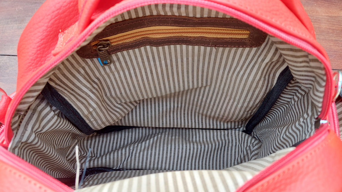 Mochila de Cuero Vacuno Monserrat - Rojo