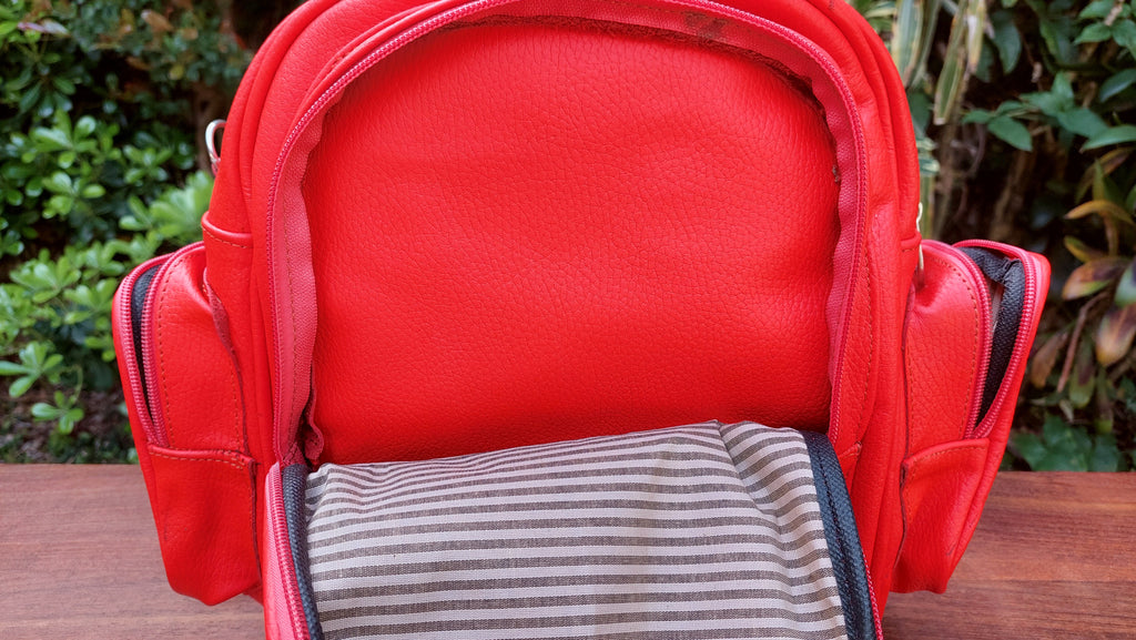 Mochila de Cuero Vacuno Monserrat - Rojo