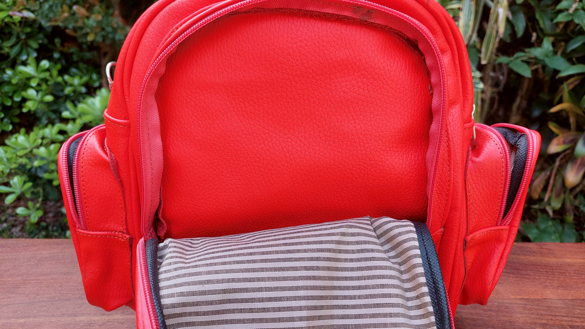 Mochila de Cuero Vacuno Monserrat - Rojo