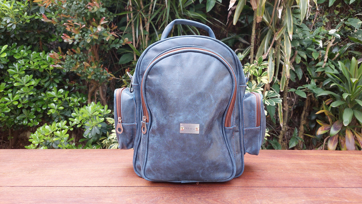 Mochila de Cuero Vacuno Monserrat - Azul