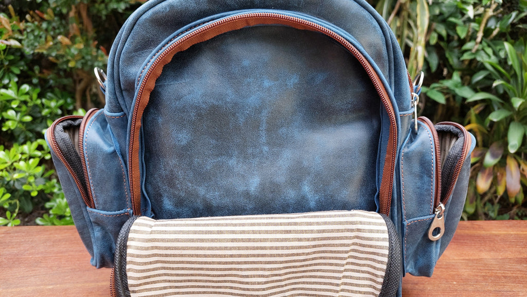 Mochila de Cuero Vacuno Monserrat - Azul