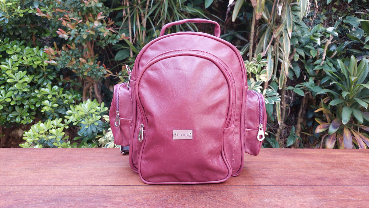 Mochila de Cuero Vacuno Monserrat - Bordó