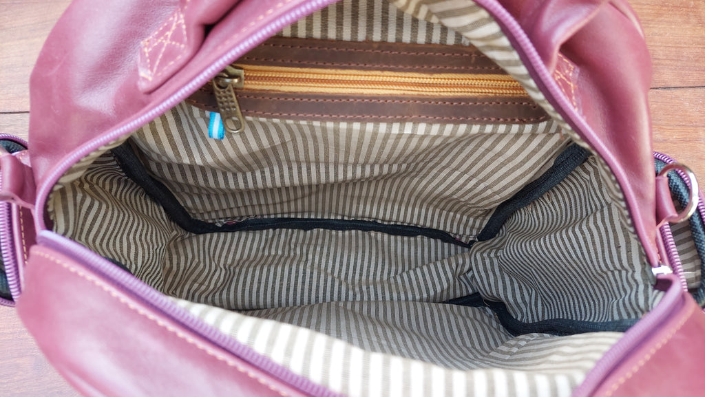 Mochila de Cuero Vacuno Monserrat - Bordó