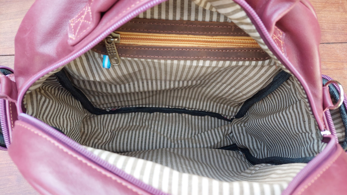 Mochila de Cuero Vacuno Monserrat - Bordó
