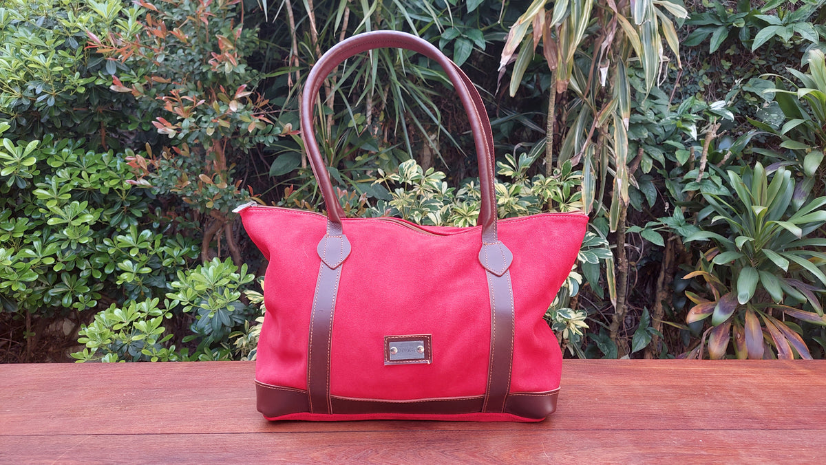 Cartera de Cuero Vacuno Tbilisi - Rojo Gamuza