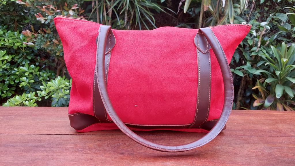 Cartera de Cuero Vacuno Tbilisi - Rojo Gamuza