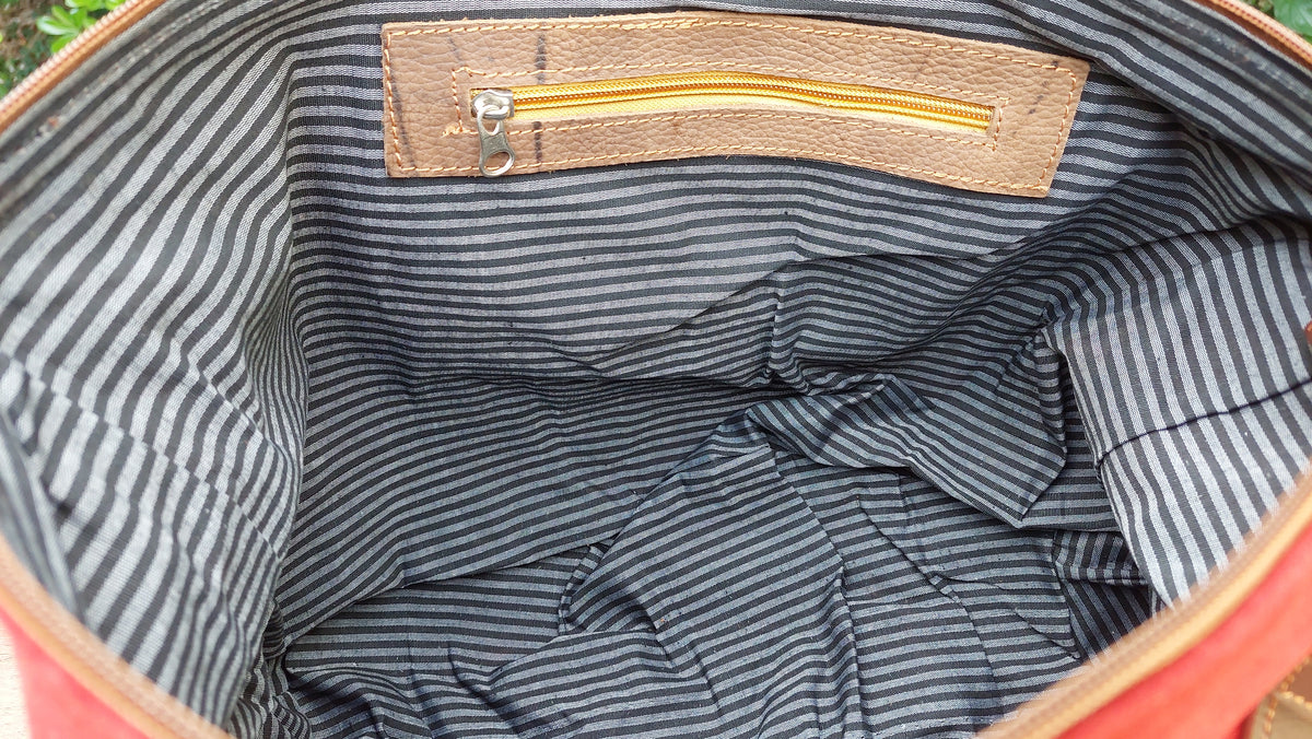 Cartera de Cuero Vacuno Tbilisi - Rojo Gamuza