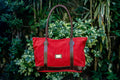 Cartera de Cuero Vacuno Gamusa Madryn - Rojo
