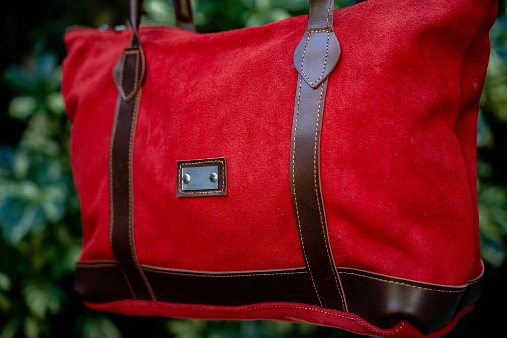Cartera de Cuero Vacuno Gamusa Madryn - Rojo