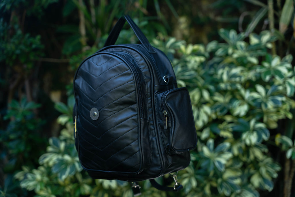 Mochila de Cuero Vacuno Monserrat - Negro